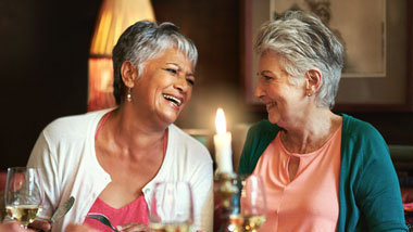 2 older women dining