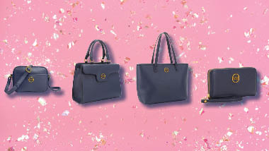 4 navy colored purses